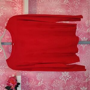 Cable & Gauge Red Crew Neck Sweater